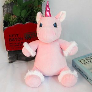 Poupée en peluche licorne rose apaisante