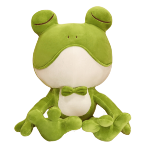 Peluche grenouille verte endormie