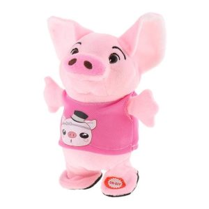 Peluche cochon qui marche et parle