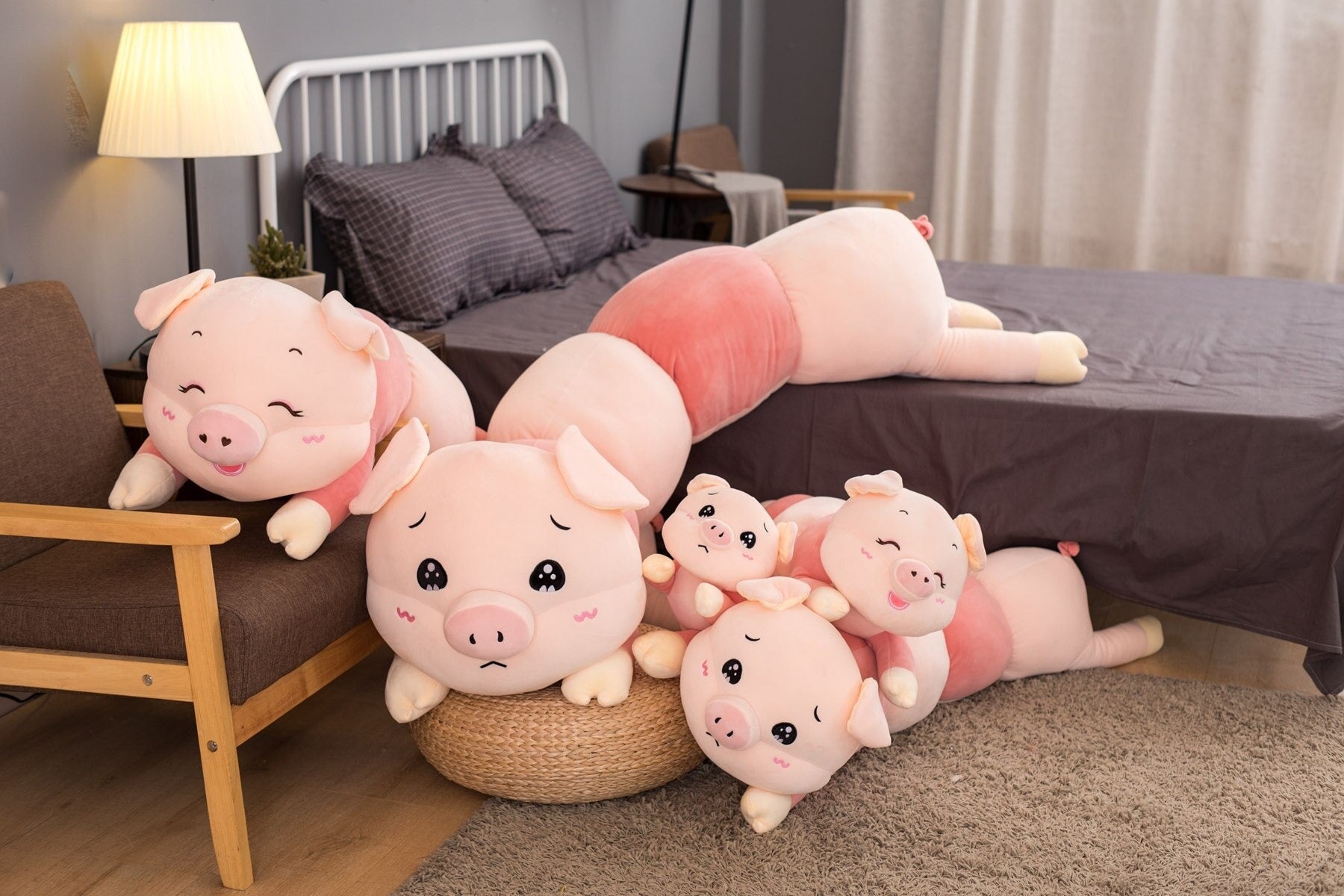peluche-cochon-chenille-grande-taille.jpg - Peluche carlin