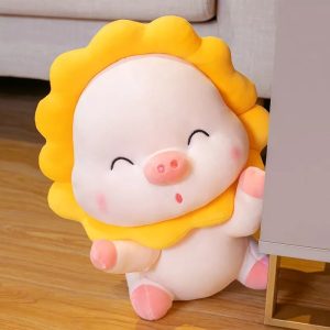 Peluche Cochon Fleur Jaune