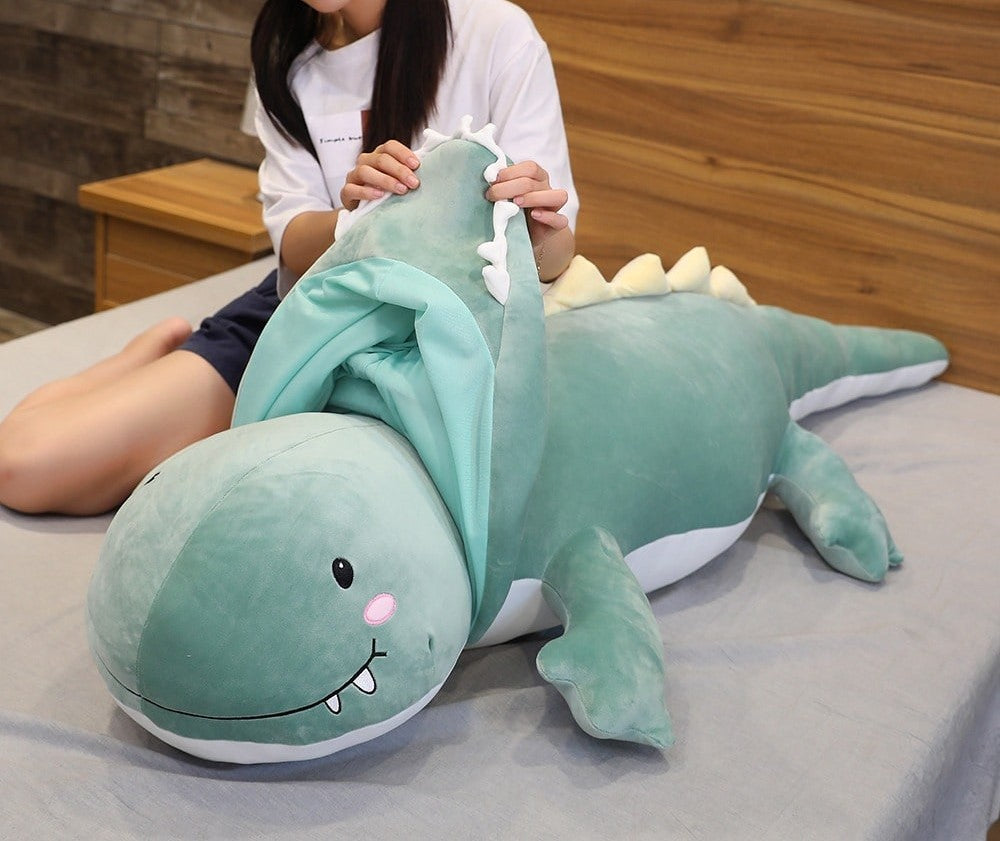 peluche-crocodile-drole-vert-cache.jpg - Peluche carlin