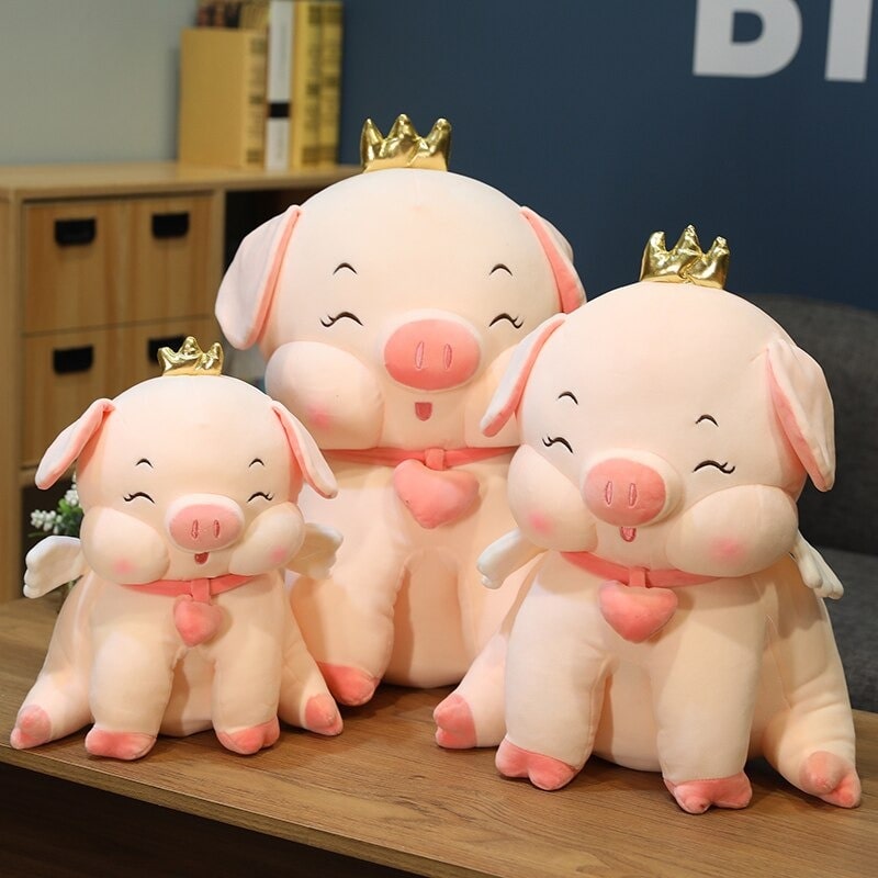 peluche-de-cochon-assis-rose-trio.jpg - Peluche carlin