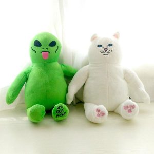Poupée Peluche Alien et Chat avec Doigt